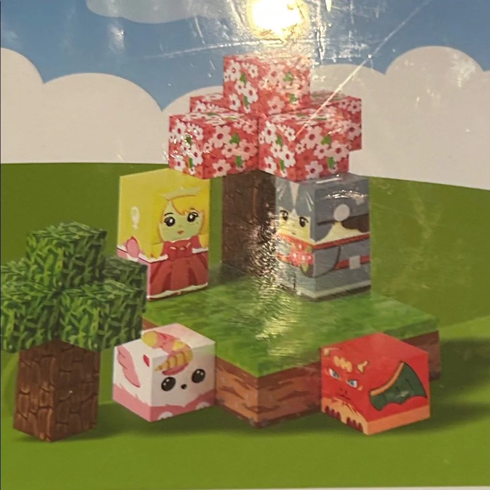 84 Piece Magnetic Building Cubes Build A 3D Magnetic World Trees Flowers Water